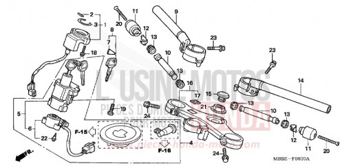 HANDLE PIPE/TOP BRIDGE VTR1000F6 de 2006
